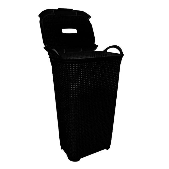 Cesto Rattan Tampa Basculada Preto 50 litros - Image 3