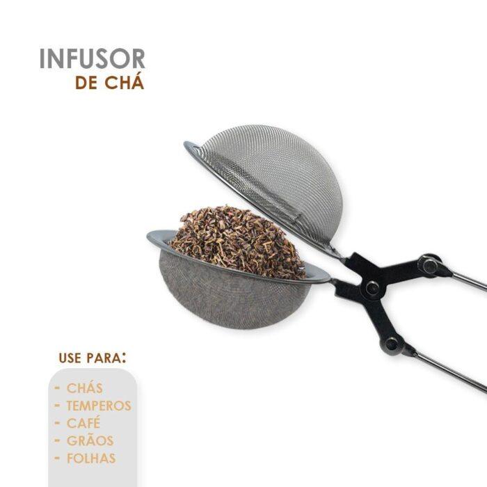 Infusor De Chá Inox Coador Peneira Ervas