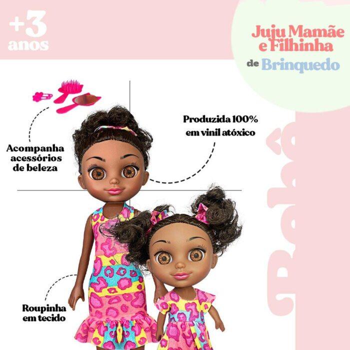 Boneca Juju Mommy Mamãe E Filhinha Negra Com Acessórios - Image 2