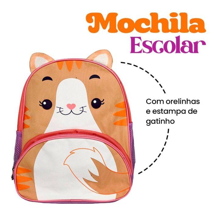 Mochila Infantil Com Alças - Gato - Image 5