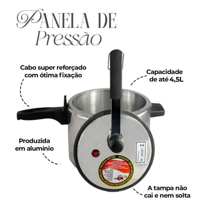 Panela de Pressão Alumínio Roque 4,5 Litros - Image 6