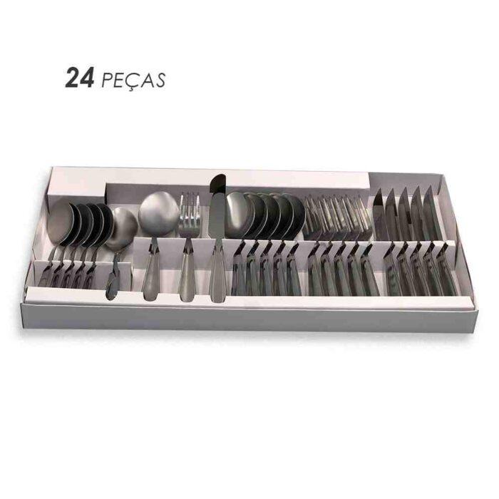 Conjunto de Talheres em Aço Inox  24 Peças - Image 4