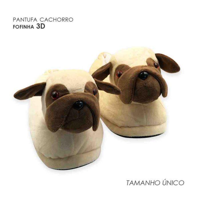 Pantufas de Cachorro Pug 3D Tamanho Único - Image 6