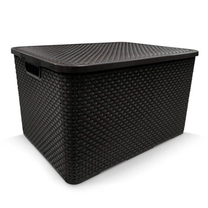 Caixa Organizadora Rattan Cesto com Tampa 7 Litros - Image 5