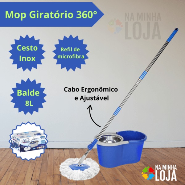 Mop Balde Esfregão Giratório Com Alça Sortido