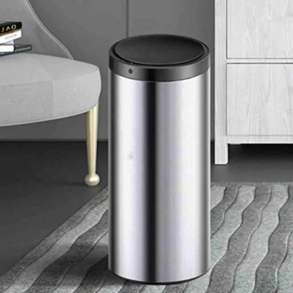 Lixeira Automática Redonda Aço Inox 50 Litros com Sensor