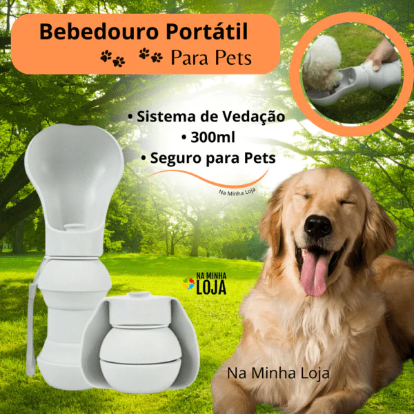 Bebedouro Portátil Para Pets Silicone