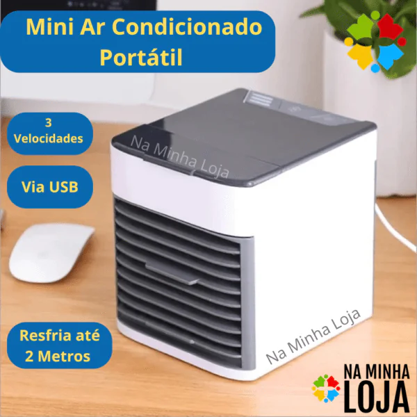 Mini Ar Condicionado Climatizador Portátil 3 Velocidades Branco