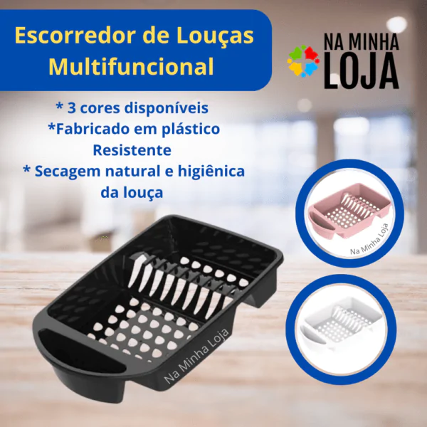 Escorredor de Louças Para Pratos Copos Talheres