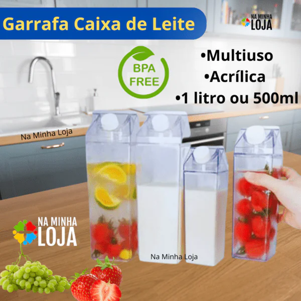 Garrafa Caixa de Leite de Acrílico Multiuso