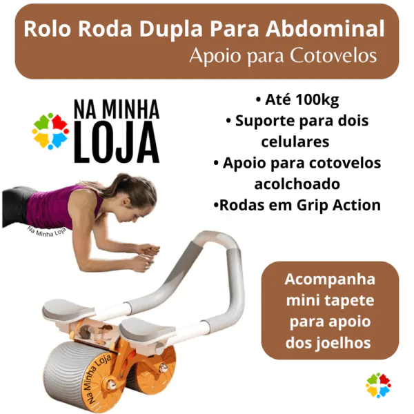 Rolo Roda Dupla Abdominal Apoio Para Cotovelos - Sortido