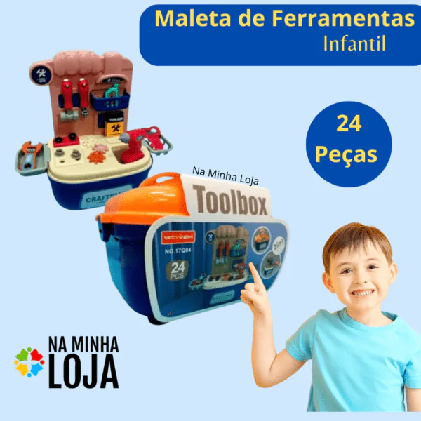 Brinquedo Infantil Maleta de Ferramentas - 24 Peças